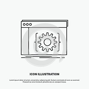 Api, app, coding, developer, software Icon. Line vector gray symbol for UI and UX, website or mobile application