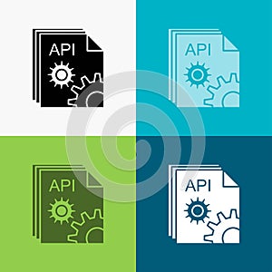 Api, app, coding, developer, software Icon Over Various Background. glyph style design, designed for web and app. Eps 10 vector