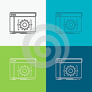 Api, app, coding, developer, software Icon Over Various Background. Line style design, designed for web and app. Eps 10 vector