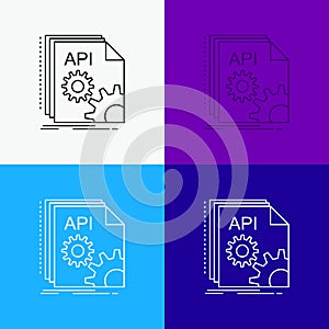 Api, app, coding, developer, software Icon Over Various Background. Line style design, designed for web and app. Eps 10 vector