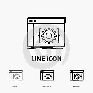 Api, app, coding, developer, software Icon in Thin, Regular and Bold Line Style. Vector illustration