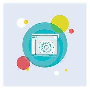 Api, app, coding, developer, software White Glyph Icon colorful Circle Background