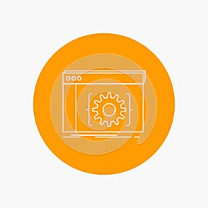 Api, app, coding, developer, software White Line Icon in Circle background. vector icon illustration