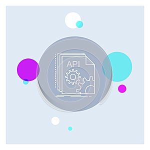 Api, app, coding, developer, software White Line Icon colorful Circle Background