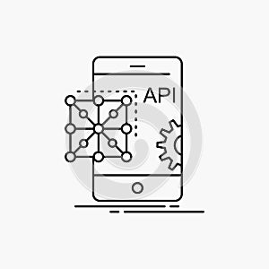 Api, Application, coding, Development, Mobile Line Icon. Vector isolated illustration