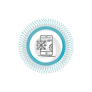 Api, Application, coding, Development, Mobile Line Icon. Vector isolated illustration