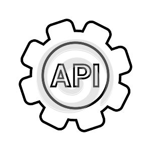 Api, application, interface outline icon. Line art vector