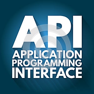 API - Application Programming Interface acronym, technology concept background