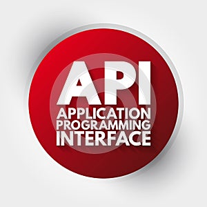 API - Application Programming Interface acronym, technology concept background