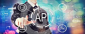 API - application programming interface concept API concept with a businessman