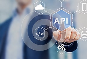 API Application Programming Interface connect services on internet and allow network data communication, software engineer