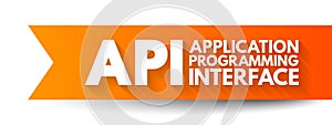 API Application Programming Interface - connection between computers or between computer programs, acronym text concept background