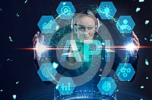 API - Application Programming Interface. Software development tool. Business, modern technology, internet and networking concept