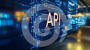 API Application Programming Interface Software Development Tool On Digital Background