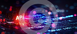 API. Application Programming Interface. Software Development tool On Digital Background