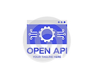 API - Application Programming Interface, Software development tool logo design.