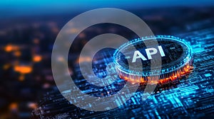 API,Application Programming Interface, Software development tool , Technology abstract concept.