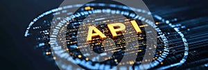 API. Application Programming Interface. Software Development Tool. Technology Concept.