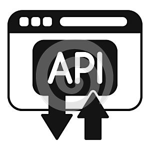 Api change gear icon simple vector. Mobile server