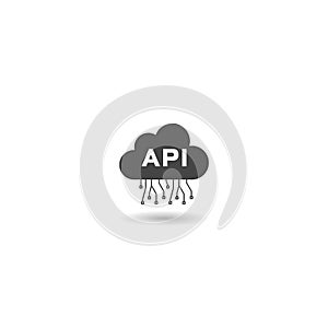API cloud, application programming interface icon with shadow