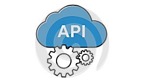 Api cloud icon isolated on white background