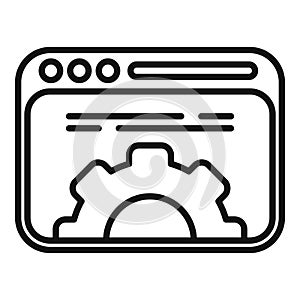 Api code icon outline vector. Develop program php