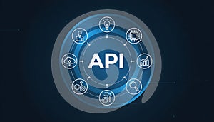 API Concept on Digital Background