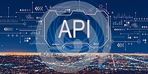 API concept with downtown Los Angeles