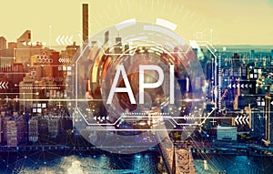 API concept with New York City photo