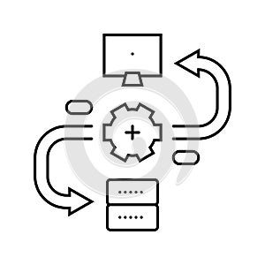 api connection big data line icon vector illustration