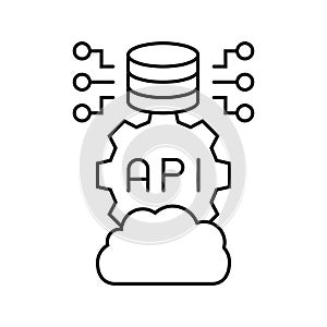 api connection cloud computing line icon vector illustration