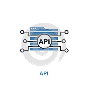 Api creative icon in two colors. Premium style design from web development icons collection. Api icon for web design, mobile apps