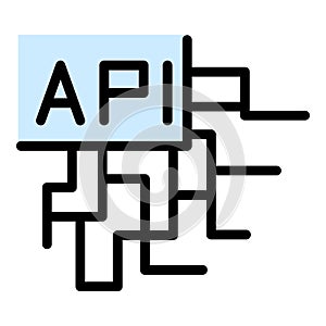 Api digital network icon vector flat