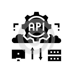 api digital technology glyph icon vector illustration