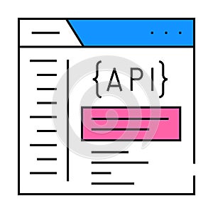 api documentation technical writer icon color illustration