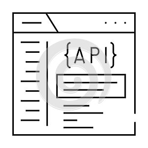 api documentation technical writer line icon vector illustration