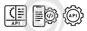 API icon application programming interface vector stock illustration