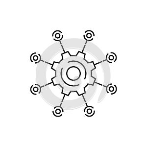 API icon in flat style. Software integration vector illustration on isolated background. Algorithm programming sign business