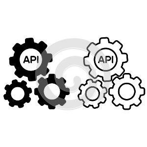 Api icon vector set. integration illustration sign collection. algorithm symbol.