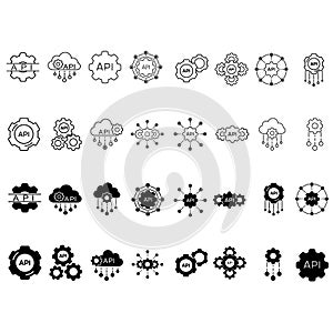 Api icon vector set. integration illustration sign collection. algorithm symbol.