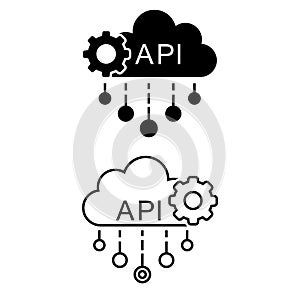 Api icon vector set. integration illustration sign collection. algorithm symbol.