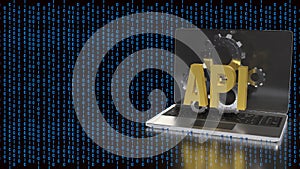 API Integration and Artificial Intelligence Technology Concept on Laptop 3d render
