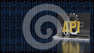 API Integration and Artificial Intelligence Technology Concept on Laptop 3d render