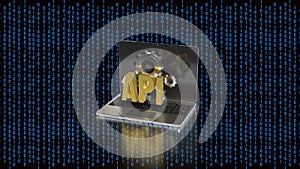 API Integration and Artificial Intelligence Technology Concept on Laptop 3d render