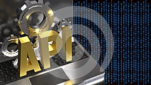 API Integration and Artificial Intelligence Technology Concept on Laptop 3d render