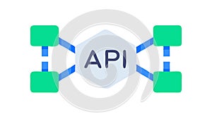 API Integration Connectors Icon for Software Development, vector design Generative AI