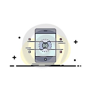 Api, interface, mobile, phone, smartphone Flat Color Icon Vector