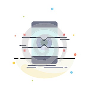 Api, interface, mobile, phone, smartphone Flat Color Icon Vector