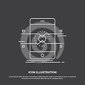 Api, interface, mobile, phone, smartphone Icon. Line vector symbol for UI and UX, website or mobile application