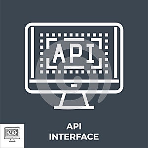API Interface Thin Line Vector Icon